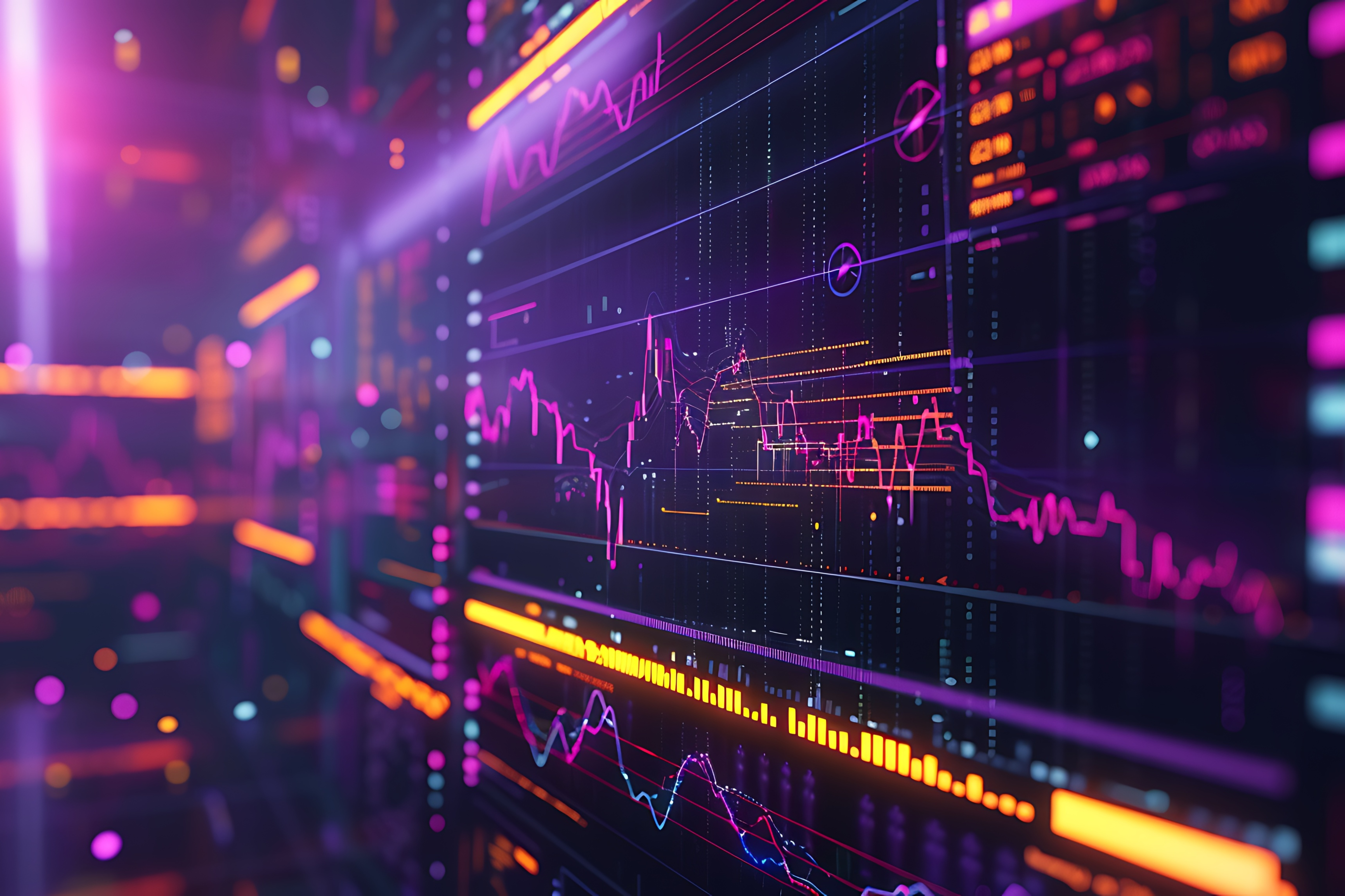 Financial data visualization screens